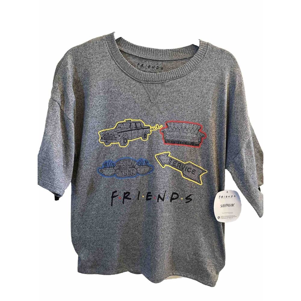 NEW!! Friends Sleepwear. PJ Top. SMALL Grey.